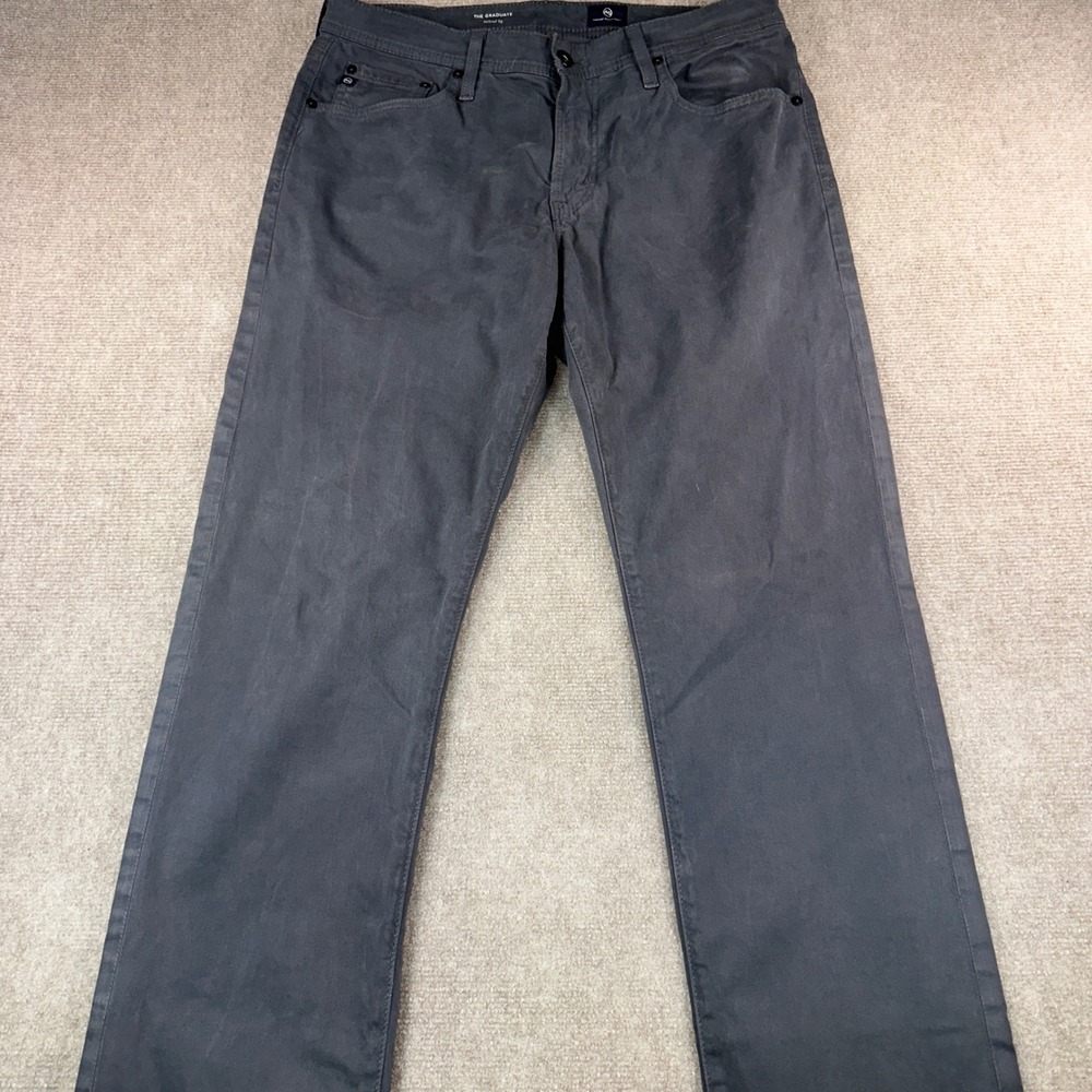 AG Adriano Goldschmied The Graduate Tailored Leg Pants Grey 32x34 1174SUD-CVN